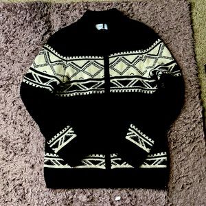 Black and cream wool sweater